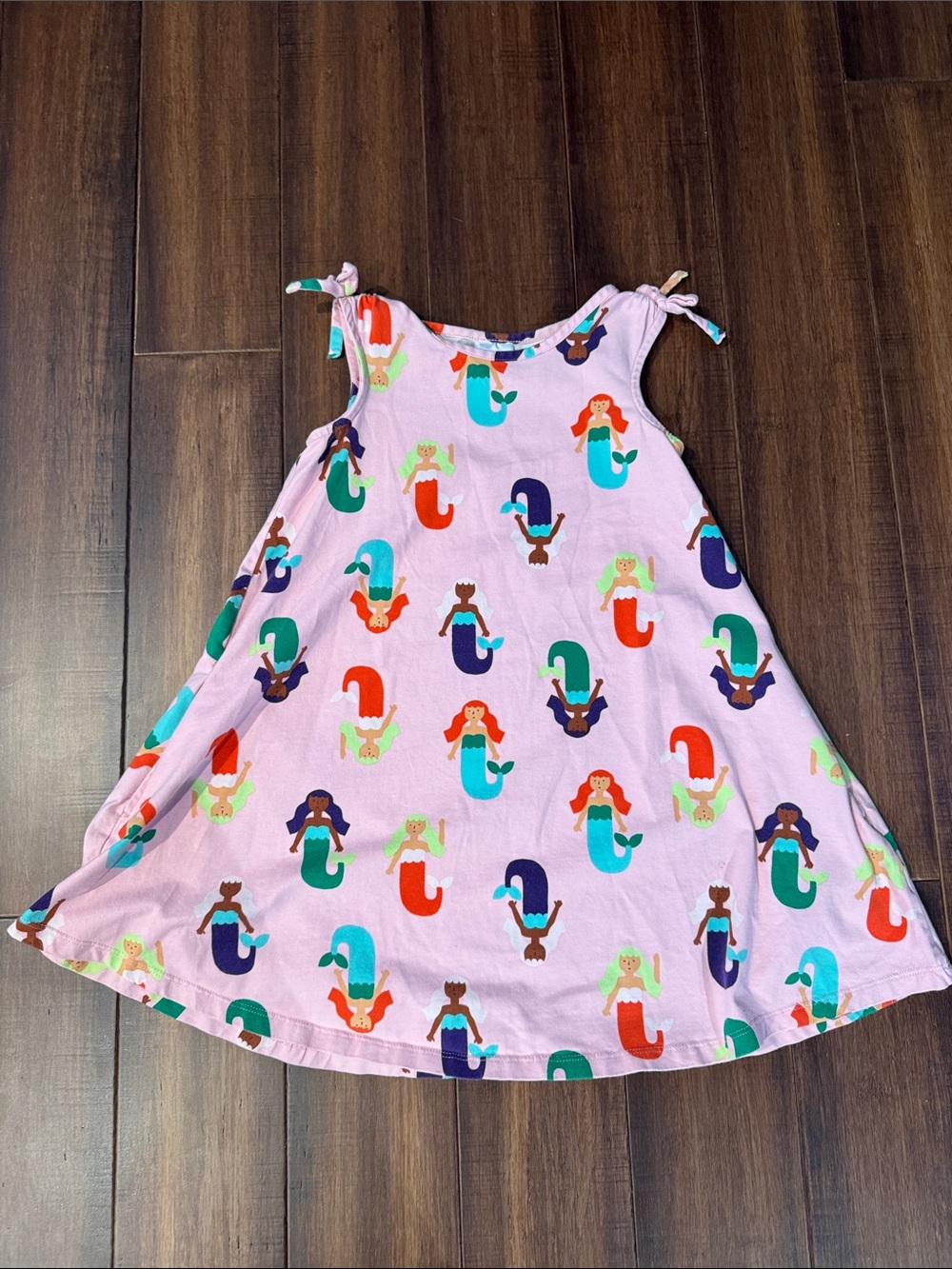 Hanna Andersson Pink Mermaid Tie-Shoulder Sundress